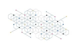 abstrakt geometrisk lådor mönster punkt linje förbindelse bakgrund. modern teknologi med fyrkant maska. geometrisk på vit bakgrund vektor