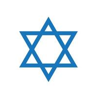 jewish israeli religiös symbol. David judendom stjärna ikon logotyp. Israel jude tro begrepp design isolerat ikon logotyp vektor