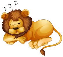 Söt lejon sover ensam vektor