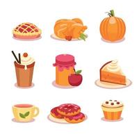 Thanksgiving-Icon-Set vektor