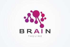 Gehirn Technologie Logo, modern Gehirn Logo Stil , verwendbar zum Technologie und Unternehmen Logos, eben Design Logo Vorlage, Illustration vektor