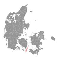 langeland kommun Karta, administrativ division av Danmark. illustration. vektor