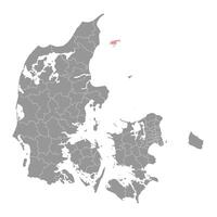 laeso Karta, administrativ division av Danmark. illustration. vektor