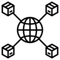 global liefern Netzwerk Symbol Linie Illustration vektor