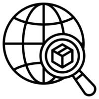 global Material Beschaffung Symbol Linie Illustration vektor