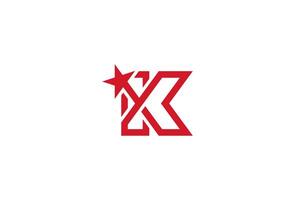 Brief k Star Logo, Brief k mit Star Kombination, Illustration vektor