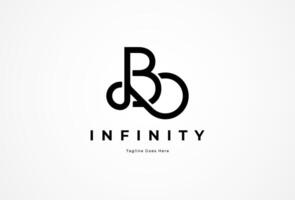 första b oändlighet logotyp, minimalistisk brev b med oändlighet ikon kombination, illustration vektor