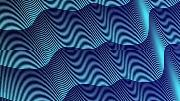 abstrakt lysande Vinka rader på mörk blå bakgrund. dynamisk Vinka mönster. modern strömmande vågig rader. trogen teknologi begrepp. kostym för baner, affisch, omslag, broschyr, flygblad, hemsida vektor