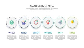 5w1h Methode Analyse Infografik Vorlage Design. vektor