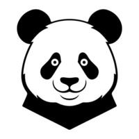 schwarz und Weiß süß Panda Kopf isoliert Silhouette, Logo Illustration vektor