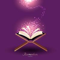 Muslim Koran mit Magie Licht zum Ramadan von Islam vektor