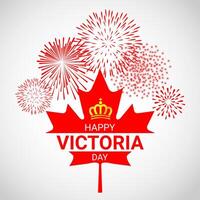 Kanada Ahorn Blatt mit Feuerwerk zum Victoria Tag vektor