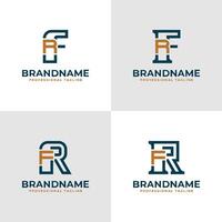 elegant Briefe fr und rf Monogramm Logo, geeignet zum Geschäft mit fr oder rf Initialen vektor