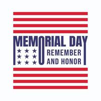 USA minnesmärke dag - kom ihåg och hedra affisch design med amerikan flagga Färg röd och blå Färg med stjärna och kreativ typografi. minnesmärke dag social media mall design. vektor