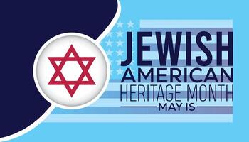 jewish amerikan arv månad observerats varje år i Maj. mall för bakgrund, baner, kort, affisch med text inskrift. vektor