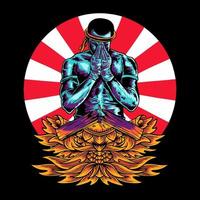 Premium-Muay-Thai-Vektor-Illustration-T-Shirt-Design vektor