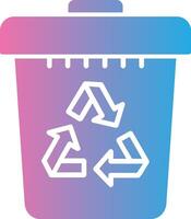 recyceln Behälter Glyphe Gradient Symbol Design vektor