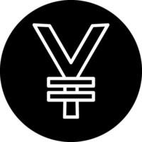 yen mynt glyf ikon design vektor