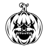 skrämmande pumpa monster halloween premium vektor thshirt designillustration