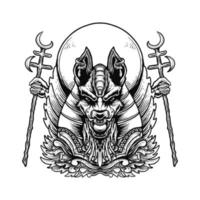 Anubis Ornament Vektor Illustration T-Shirt Design