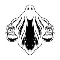 premium skrämmande halloween kostym vektor illustration tshirt design