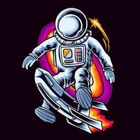 Astronaut Galaxie Weltraum Premium-Vektor-Illustration-T-Shirt-Design vektor