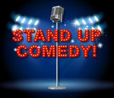 Stand-Up-Comedy-Banner mit Vintage-Mikrofon vektor