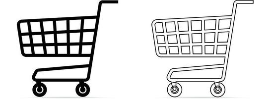 leeres Einkaufswagensymbol Shop- und Verkaufssymbol vektor