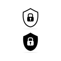 Sicherheitsschild oder Virenschildsymbol für Apps und Websites vektor