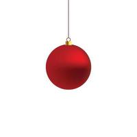 Weihnachtskugel rote Farbe und Goldclip, Vektorweihnachtskugel, rot, realistisch isoliert auf weißem Hintergrund vektor