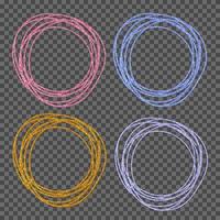 Rahmen von Kreisen von Hand aus farbigen Funkeln. vektor