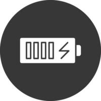 Batterie-Glyphe invertiertes Symbol vektor