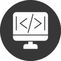 programmering glyf omvänd ikon vektor