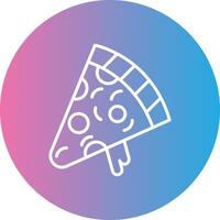 Pizza Scheibe Linie Gradient Kreis Symbol vektor