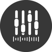 Musik- Riegel Glyphe invertiert Symbol vektor