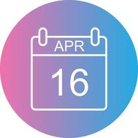 April Linie Gradient Kreis Symbol vektor