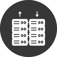 Daten Center Glyphe invertiert Symbol vektor