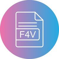 f4v Datei Format Linie Gradient Kreis Symbol vektor