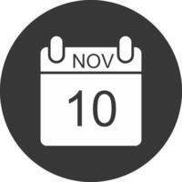 November Glyphe invertiert Symbol vektor