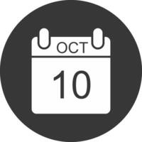 Oktober Glyphe invertiert Symbol vektor