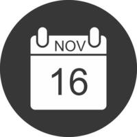 November Glyphe invertiert Symbol vektor