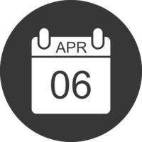 April Glyphe invertiert Symbol vektor