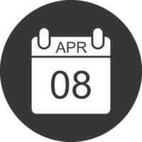 April Glyphe invertiert Symbol vektor