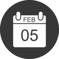 Februar Glyphe invertiert Symbol vektor
