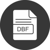 dbf fil formatera glyf omvänd ikon vektor