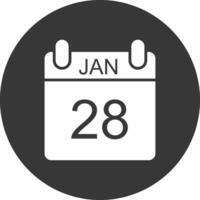 Januar Glyphe invertiert Symbol vektor