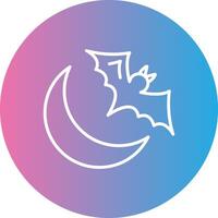 Halloween Mond Linie Gradient Kreis Symbol vektor