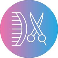 Friseur Linie Gradient Kreis Symbol vektor