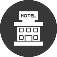 Hotel-Glyphe invertiertes Symbol vektor