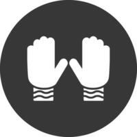 handskar glyf omvänd ikon vektor
